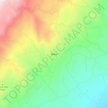 Mapa topográfico Ibista, altitud, relieve