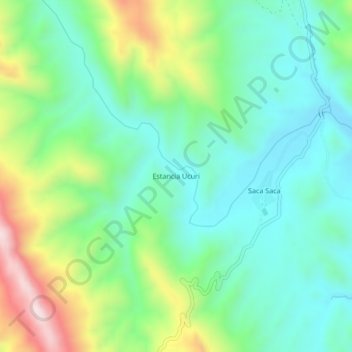 Mapa topográfico Estancia Ucuri, altitud, relieve