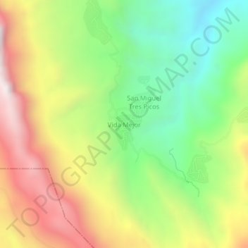 Mapa topográfico Vida Mejor, altitud, relieve