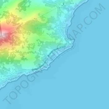 Mapa topográfico Baobab, altitud, relieve