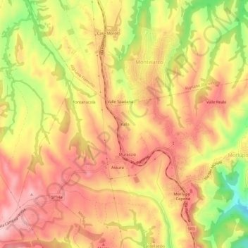 Mapa topográfico Trullo, altitud, relieve