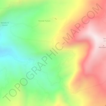 Mapa topográfico Sumapaz, altitud, relieve