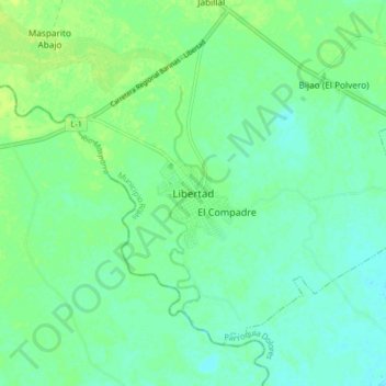 Mapa topográfico Libertad, altitud, relieve