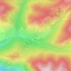 Mapa topográfico Le Pujal, altitud, relieve