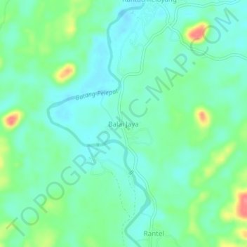 Mapa topográfico Balai Jaya, altitud, relieve