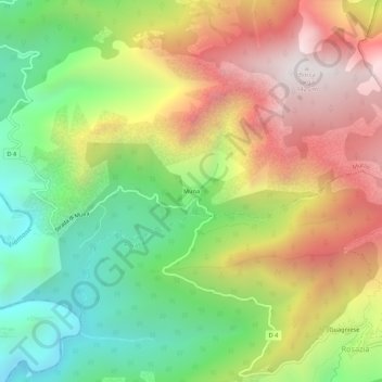 Mapa topográfico Muna, altitud, relieve