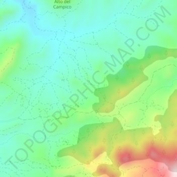 Mapa topográfico Cerro Galindo, altitud, relieve