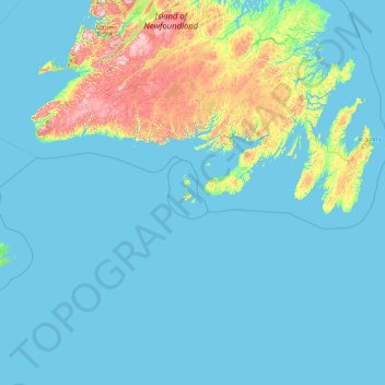 Mapa topográfico Saint-Pierre-et-Miquelon, altitud, relieve