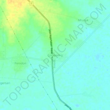 Mapa topográfico Compreng, altitud, relieve