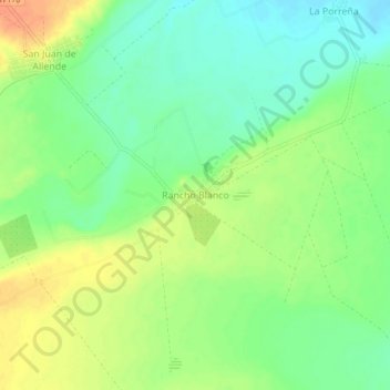 Mapa topográfico Rancho Blanco, altitud, relieve
