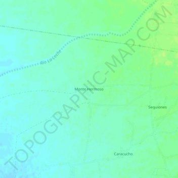 Mapa topográfico Monte Hermoso, altitud, relieve