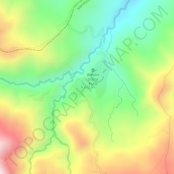 Mapa topográfico Kelila, altitud, relieve