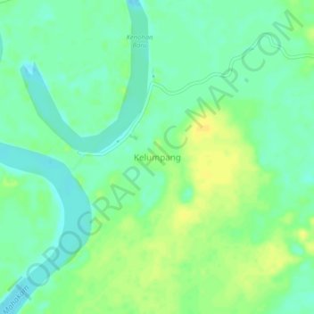 Mapa topográfico Kelumpang, altitud, relieve