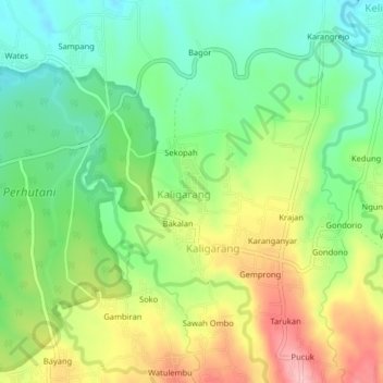 Mapa topográfico Nepal, altitud, relieve