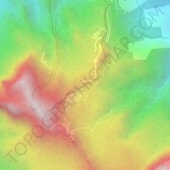 Mapa topográfico Col de Boeufs, altitud, relieve