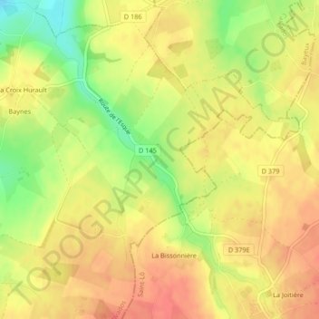 Mapa topográfico Manoir de la Rivière, altitud, relieve