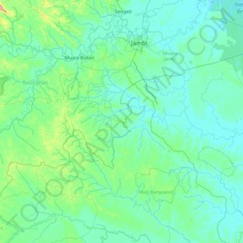 Mapa topográfico Bahar Selatan, altitud, relieve
