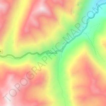 Mapa topográfico Muchac, altitud, relieve