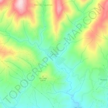 Mapa topográfico Partida, altitud, relieve