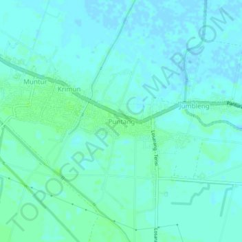 Mapa topográfico Puntang, altitud, relieve