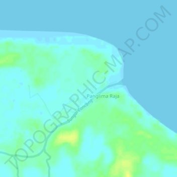 Mapa topográfico Concong Luar, altitud, relieve