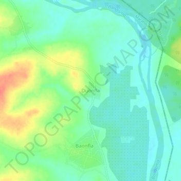 Mapa topográfico Duonfla, altitud, relieve
