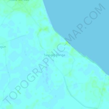 Mapa topográfico Tanjung Bunga, altitud, relieve
