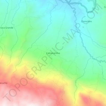 Mapa topográfico Cabracancha, altitud, relieve