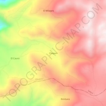 Mapa topográfico Chepen, altitud, relieve