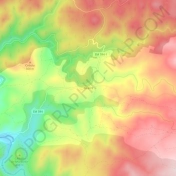 Mapa topográfico Bizarril, altitud, relieve