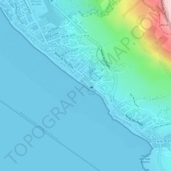 Mapa topográfico Plage, altitud, relieve