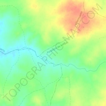 Mapa topográfico Fuente del Saz, altitud, relieve