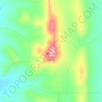 Mapa topográfico Mount Lock, altitud, relieve