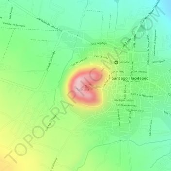 Mapa topográfico Tlacotepec, altitud, relieve