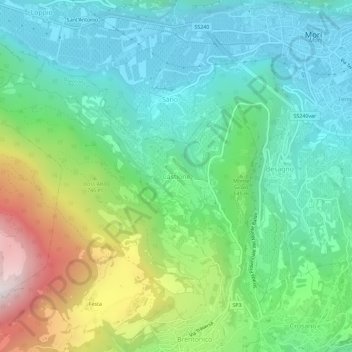 Mapa topográfico Castione, altitud, relieve