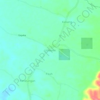 Mapa topográfico Limpasu, altitud, relieve