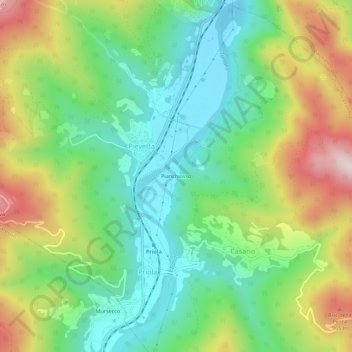 Mapa topográfico Pianchiosso, altitud, relieve