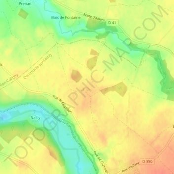 Mapa topográfico Les Haies, altitud, relieve