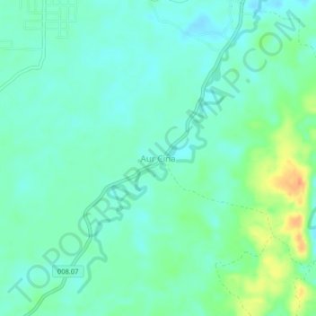 Mapa topográfico Aur Cina, altitud, relieve