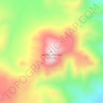 Mapa topográfico Cerro Colorado, altitud, relieve