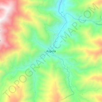 Mapa topográfico Argelia, altitud, relieve
