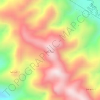 Mapa topográfico Bulu Taba, altitud, relieve