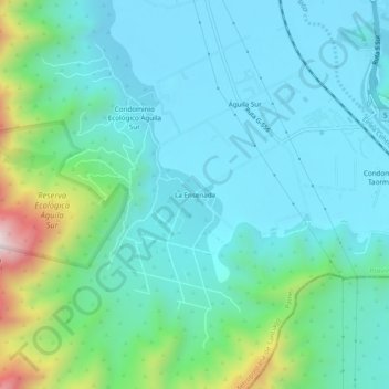 Mapa topográfico La Ensenada, altitud, relieve