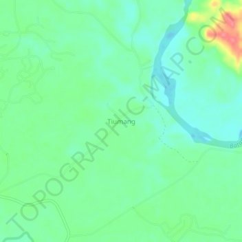 Mapa topográfico Tiumang, altitud, relieve