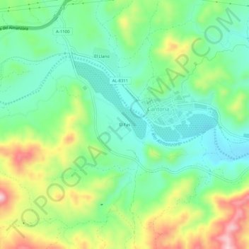 Mapa topográfico El Fas, altitud, relieve