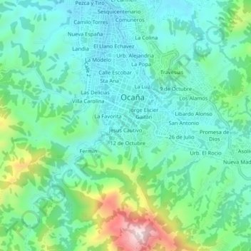 Mapa topográfico Luz Polar, altitud, relieve