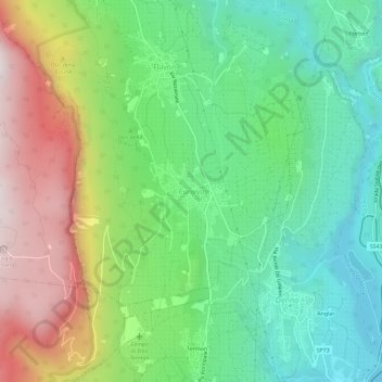 Mapa topográfico Cunevo, altitud, relieve