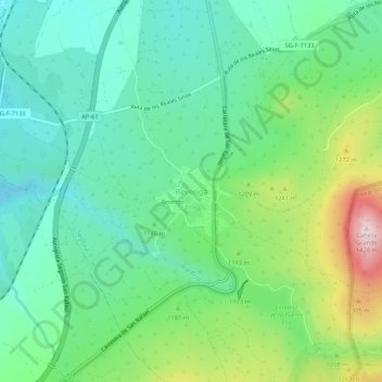 Mapa topográfico Revenga, altitud, relieve