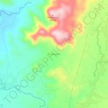 Mapa topográfico Talawaan, altitud, relieve