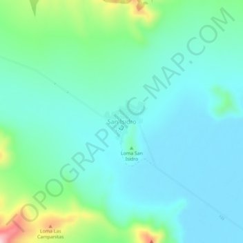 Mapa topográfico San Isidro, altitud, relieve